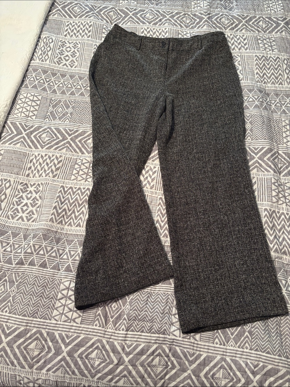 dressbarn Charcoal Tweed Boot-Cut Dress Pants